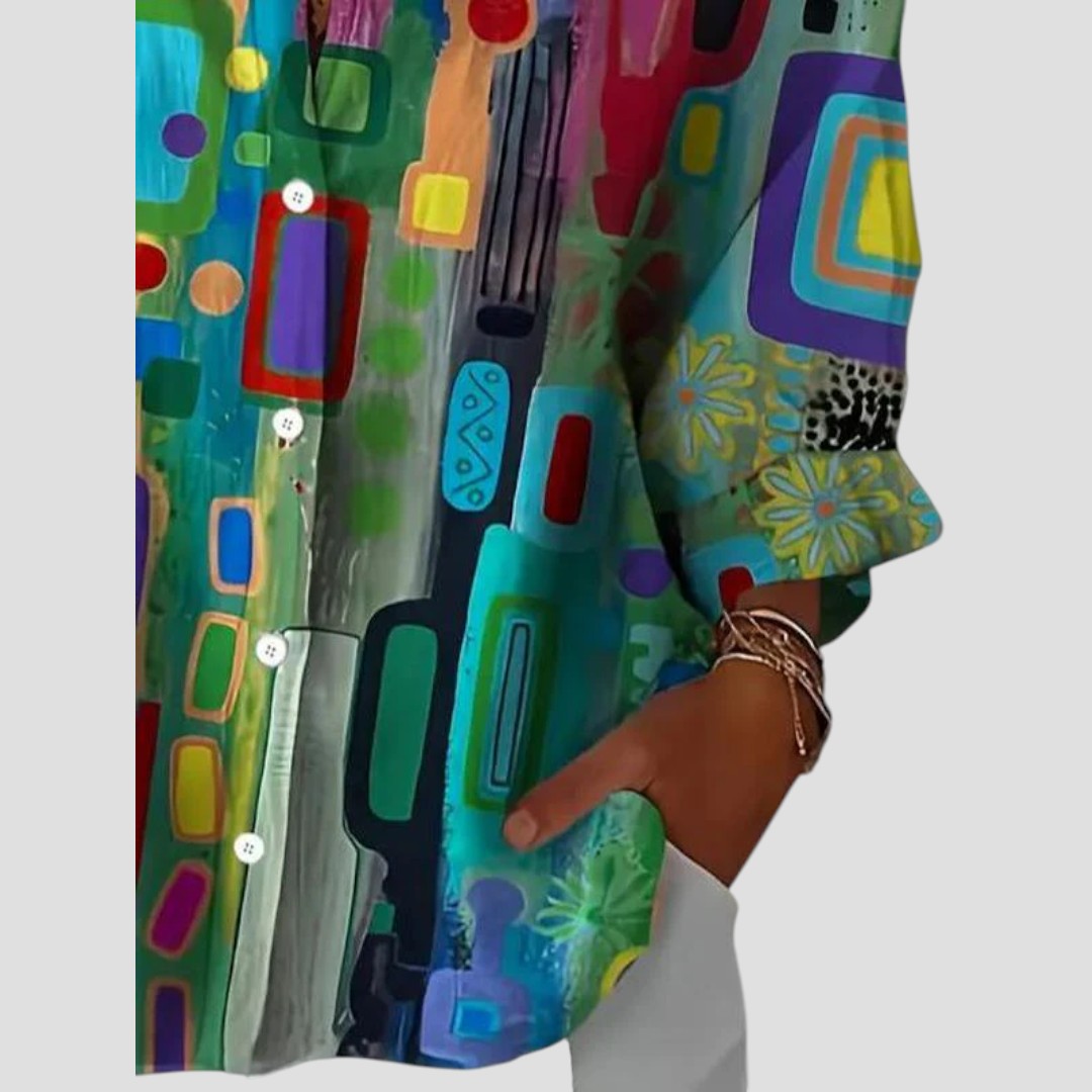 Emyra™ | Elegant Geometric Blouse