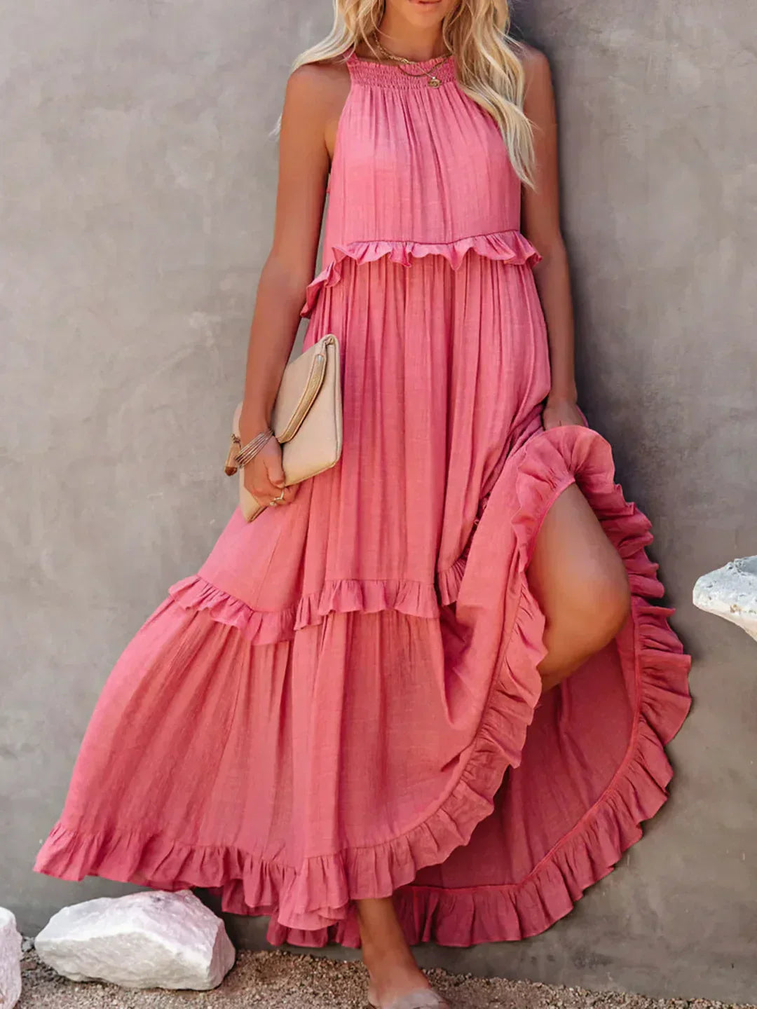 Sofia™ | Ruffled Halter Maxi Dress (Almost Sold Out)