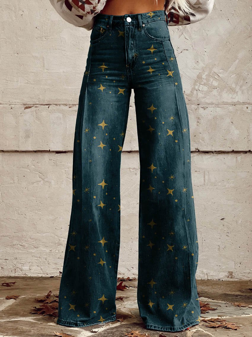 Star Print Vintage Boho Pants