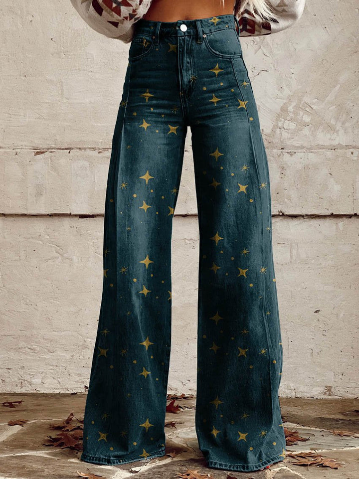 Star Print Vintage Boho Pants