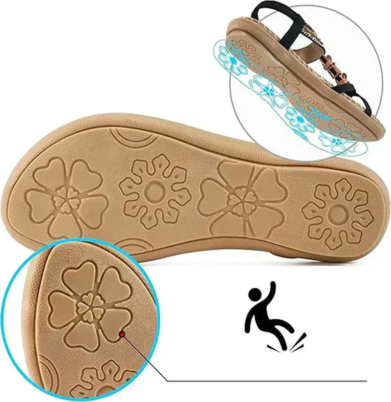 Milano™ | Elegant Floral Sandals with Rhinestone Butterfly