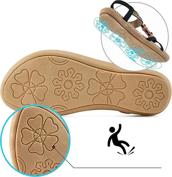 Milano™ | Elegant Floral Sandals with Rhinestone Butterfly