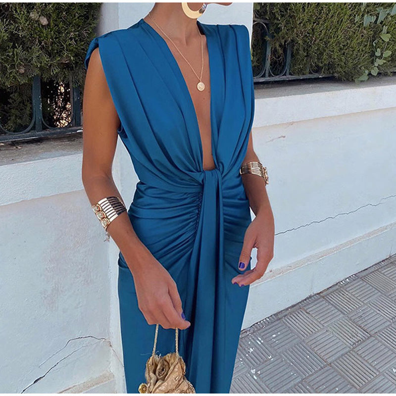 Party Dress with Deep Neckline