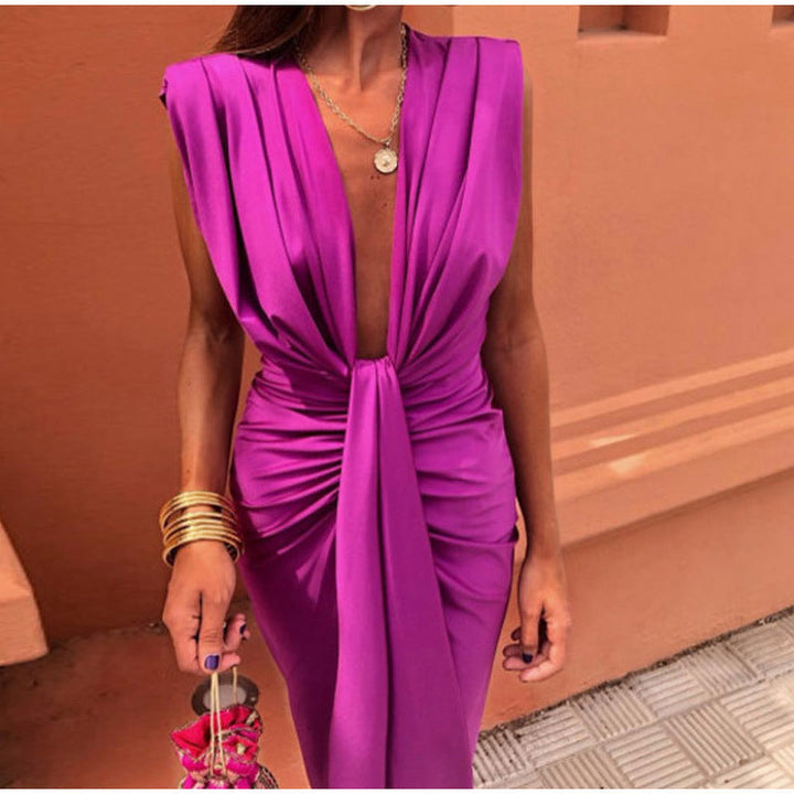 Party Dress with Deep Neckline