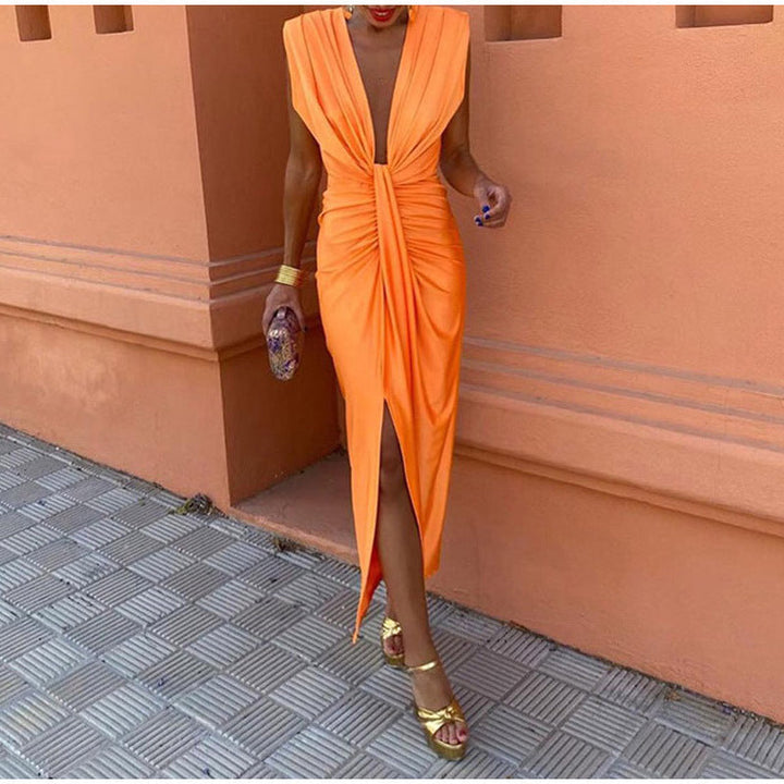 Party Dress with Deep Neckline