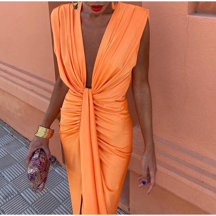 Party Dress with Deep Neckline