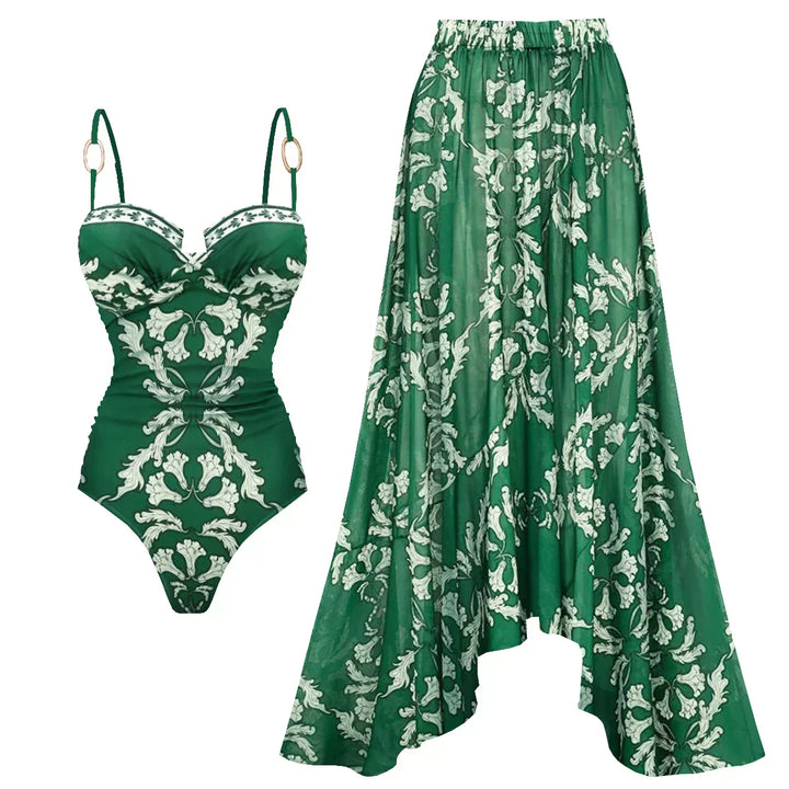 Zemina™ | Figure-Shaping Push-Up One-Piece with Matching Beach Robe