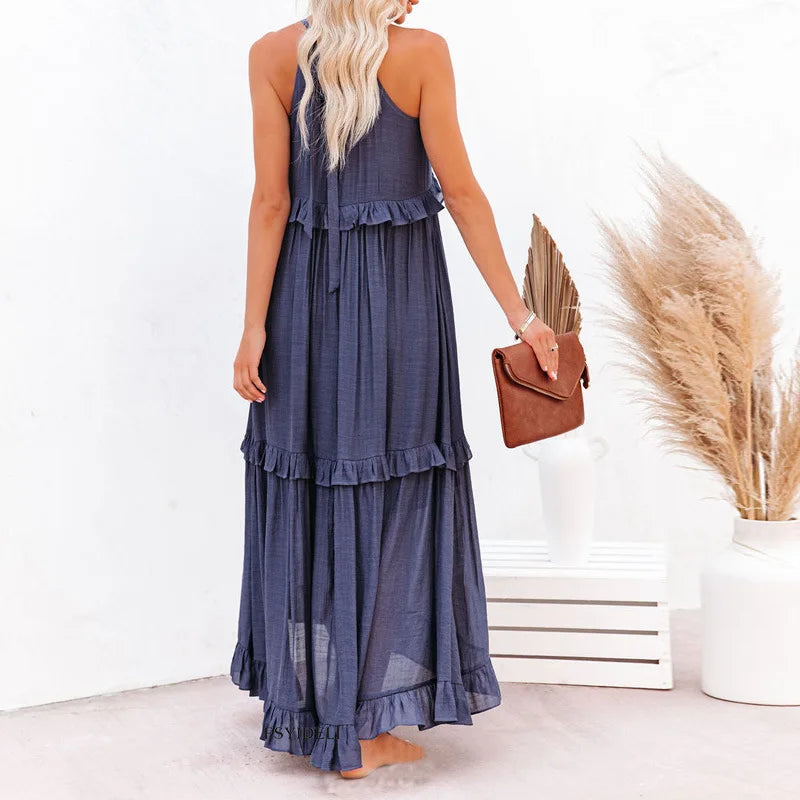 Sofia™ | Ruffled Halter Maxi Dress (Almost Sold Out)