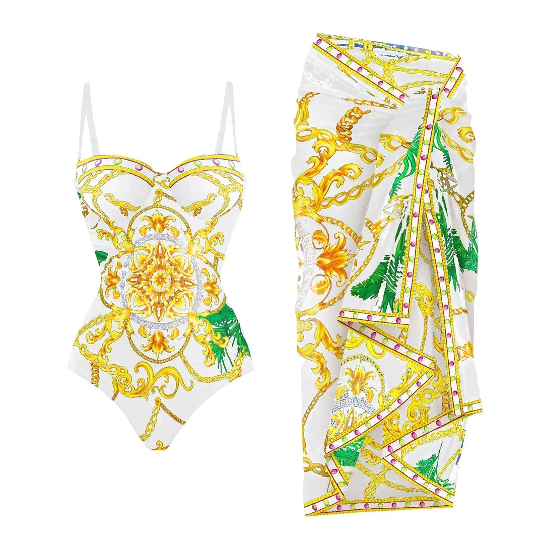 Zemina™ | Figure-Shaping Push-Up One-Piece with Matching Beach Robe