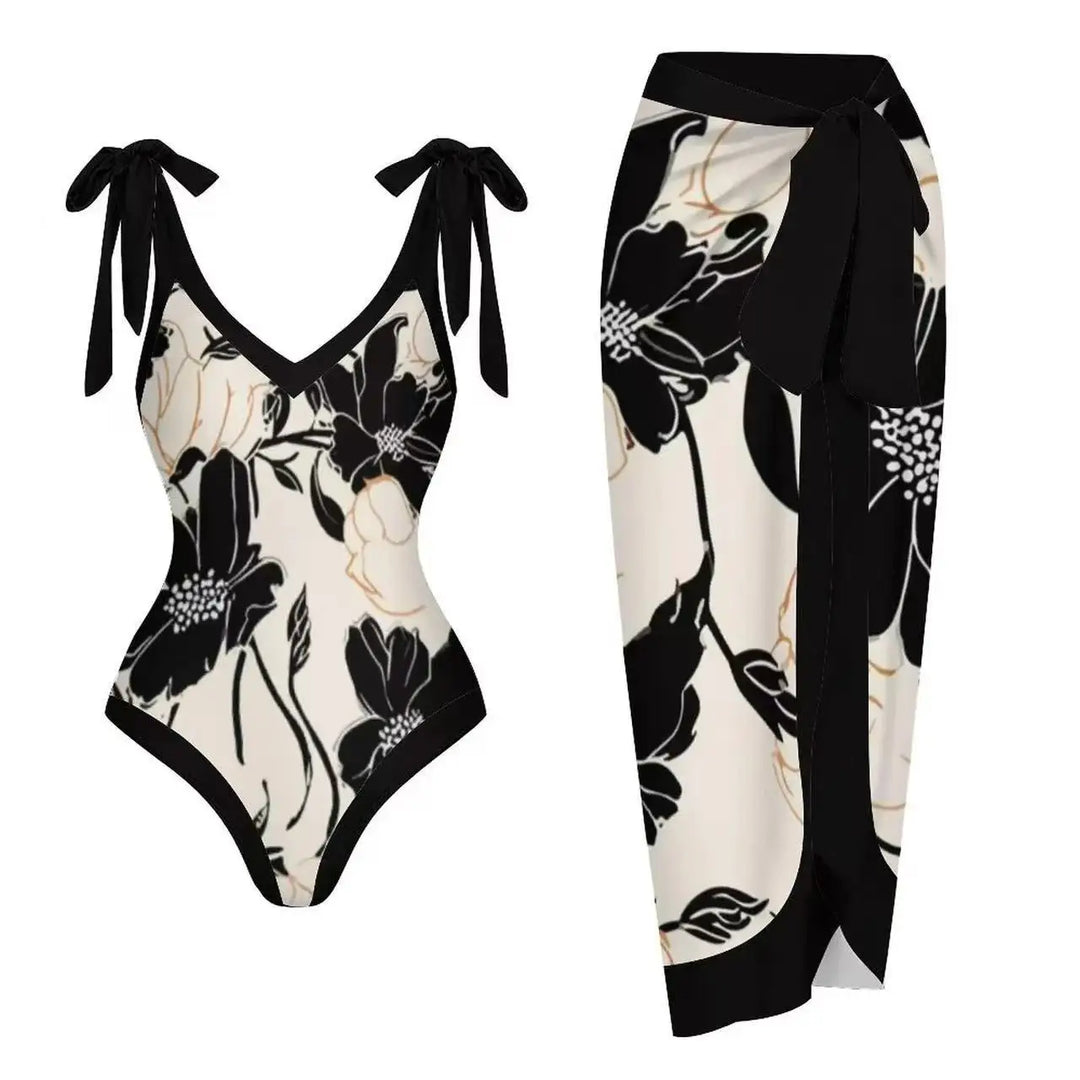 Zemina™ | Figure-Shaping Push-Up One-Piece with Matching Beach Robe
