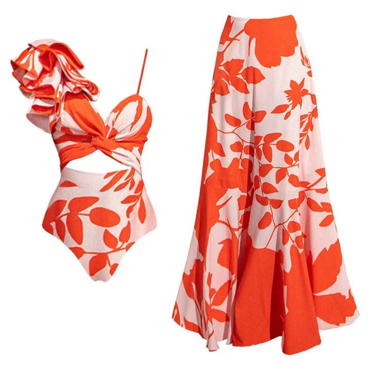 Zemina™ | Figure-Shaping Push-Up One-Piece with Matching Beach Robe