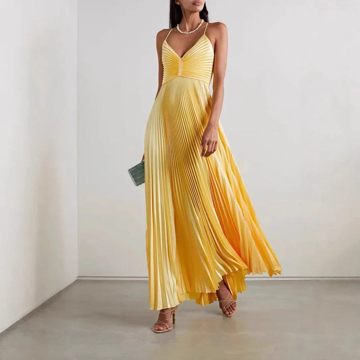 Marette™ | Pleated V-Neck Summer Dress