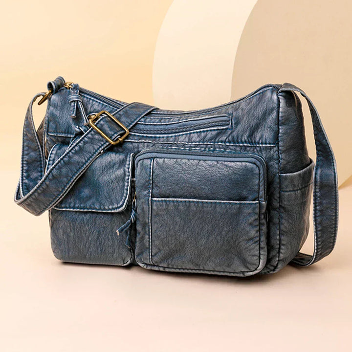 Vintage Shoulder Bag with Multiple Compartments