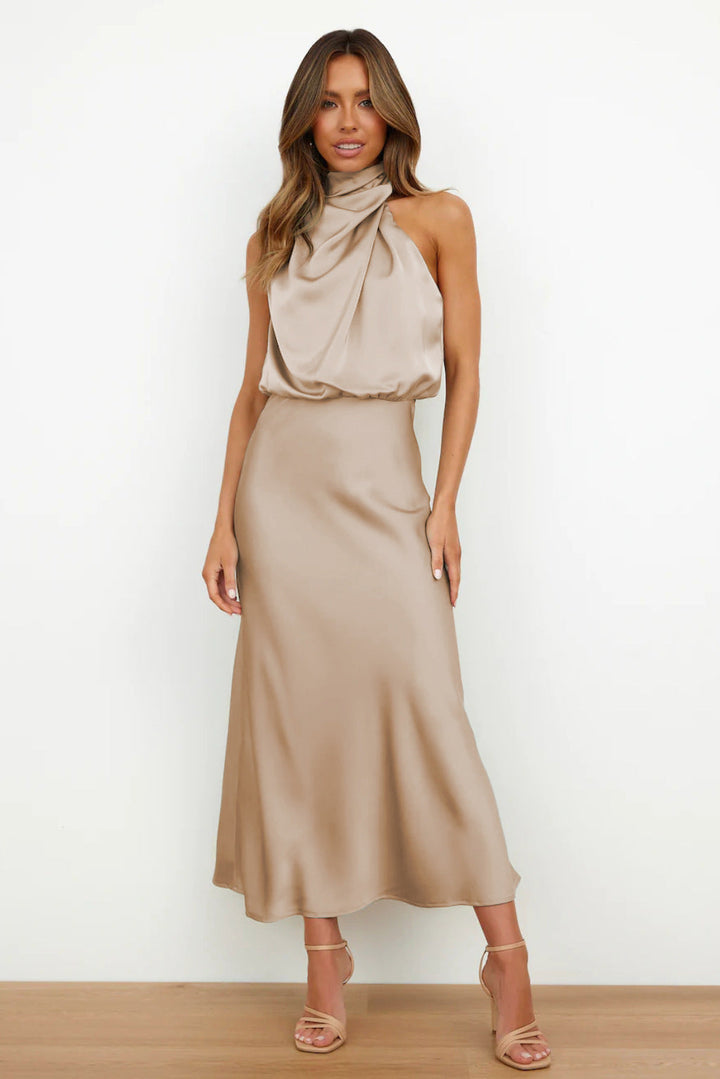 Anavea™ | Long Halter-Neck Dress