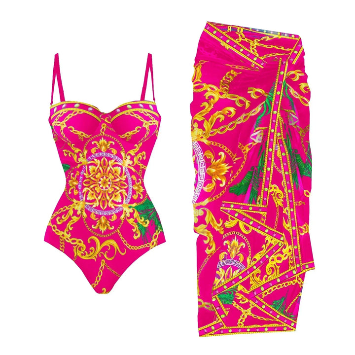 Zemina™ | Figure-Shaping Push-Up One-Piece with Matching Beach Robe