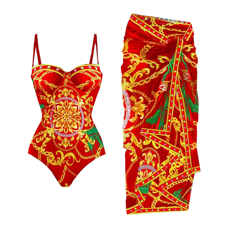 Zemina™ | Figure-Shaping Push-Up One-Piece with Matching Beach Robe