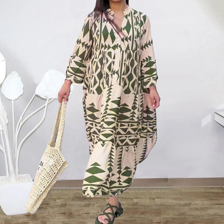 Rinaya™ | Summery Midi Dress with Elegant Flair