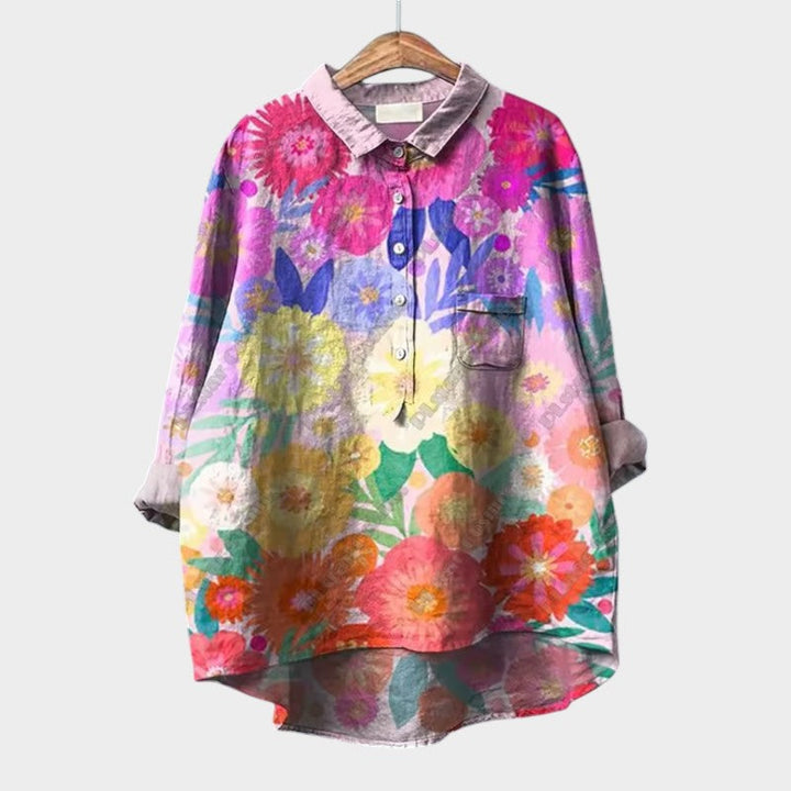 Seren™ | Oversized Floral Blouse in Bright Colors for Everyday Elegant Comfort