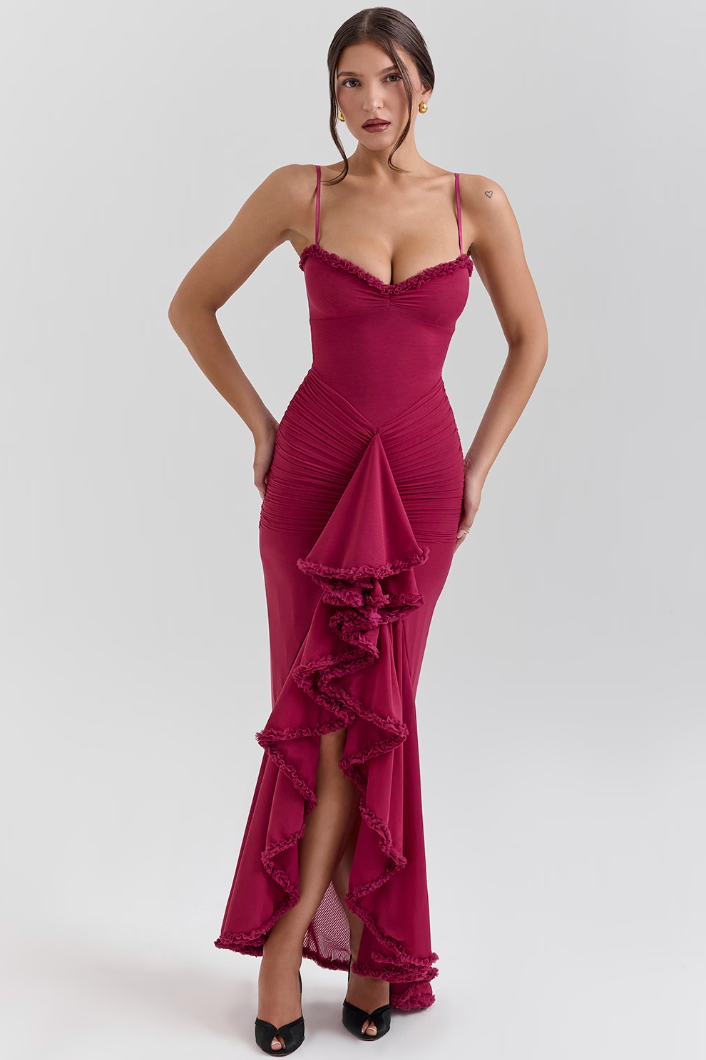 Elio™ | Maxi Dress with Ruffles and Slits