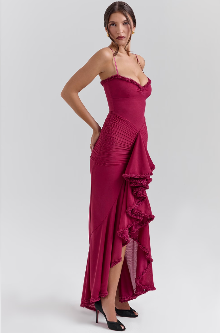 Elio™ | Maxi Dress with Ruffles and Slits