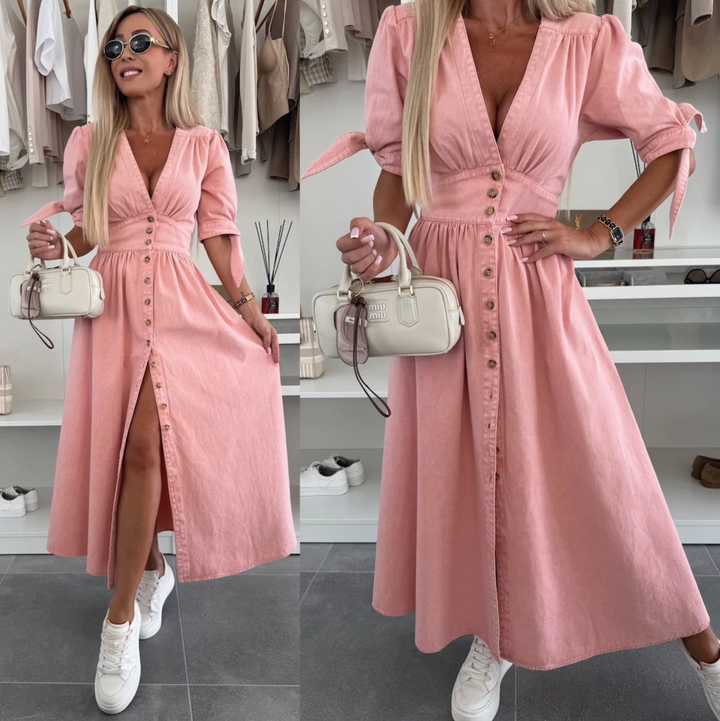 Radiant Denim Maxi Dress