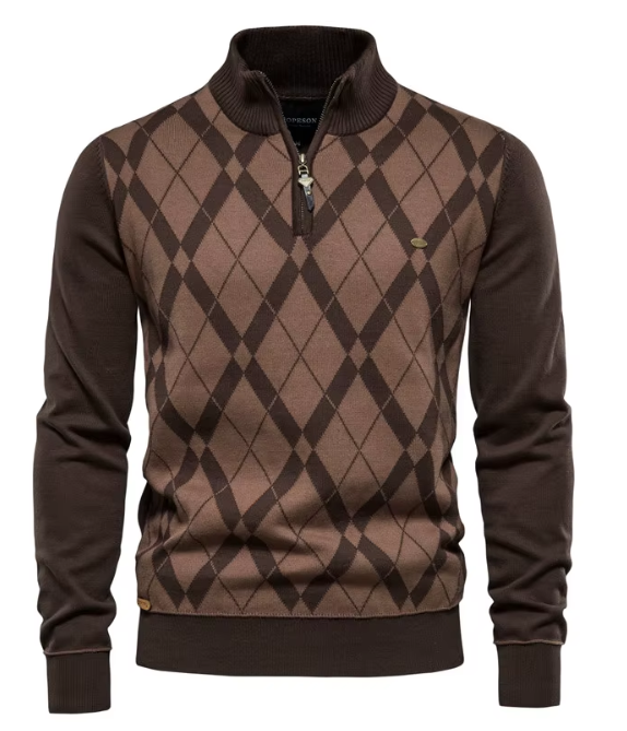 Maglione da uomo con mezza zip