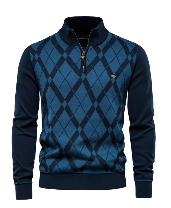 Maglione da uomo con mezza zip