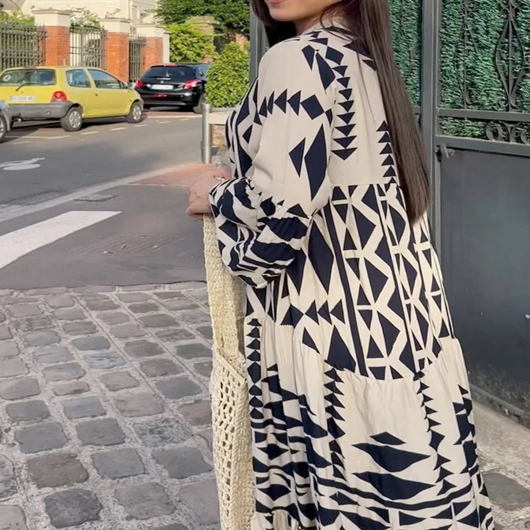 Rinaya™ | Summery Midi Dress with Elegant Flair