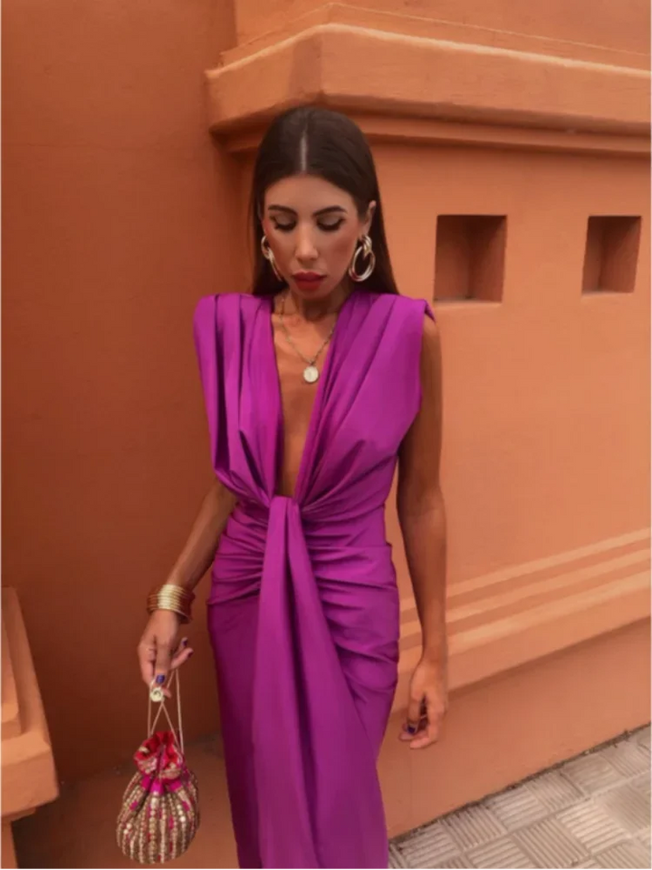 Party Dress with Deep Neckline