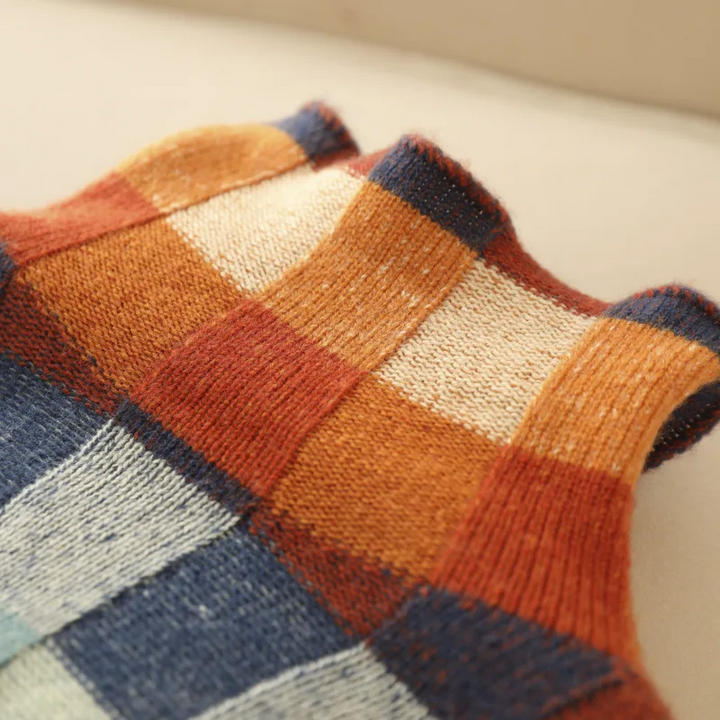 Fall Luxe Checkered Knit Sweater