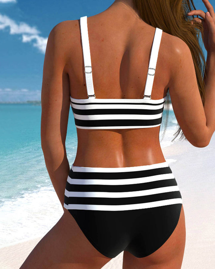 Horana™ | High-Waisted Striped Bikinis