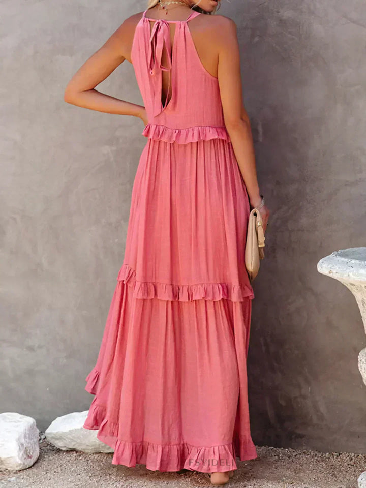 Sofia™ | Ruffled Halter Maxi Dress (Almost Sold Out)