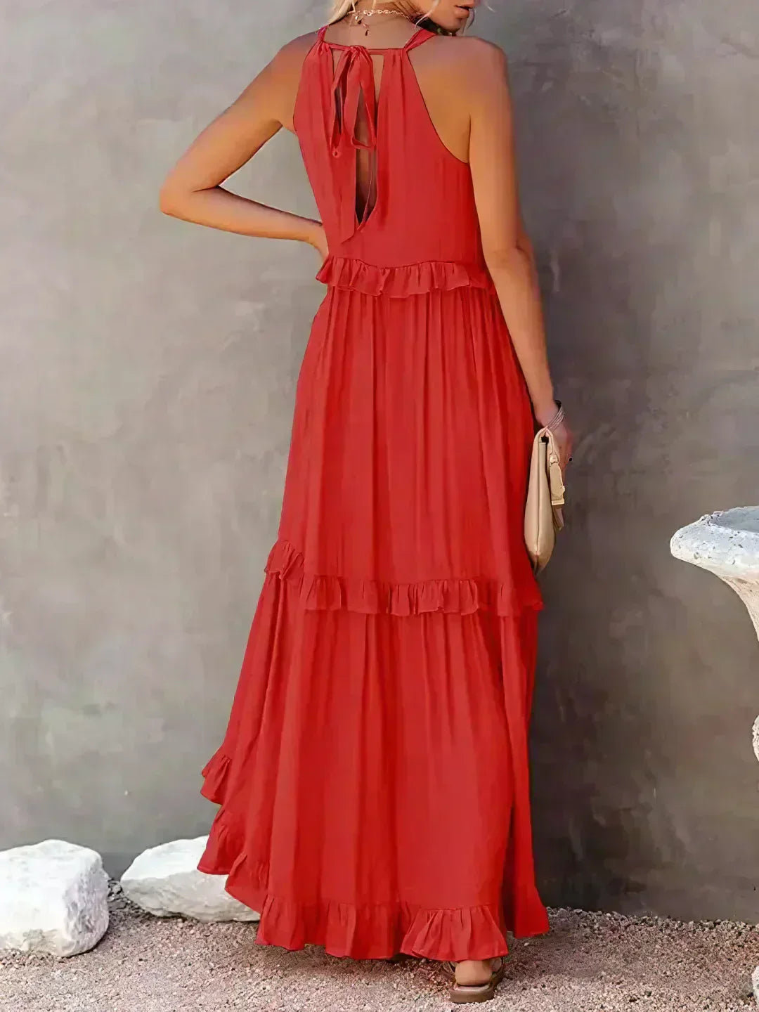 Sofia™ | Ruffled Halter Maxi Dress (Almost Sold Out)