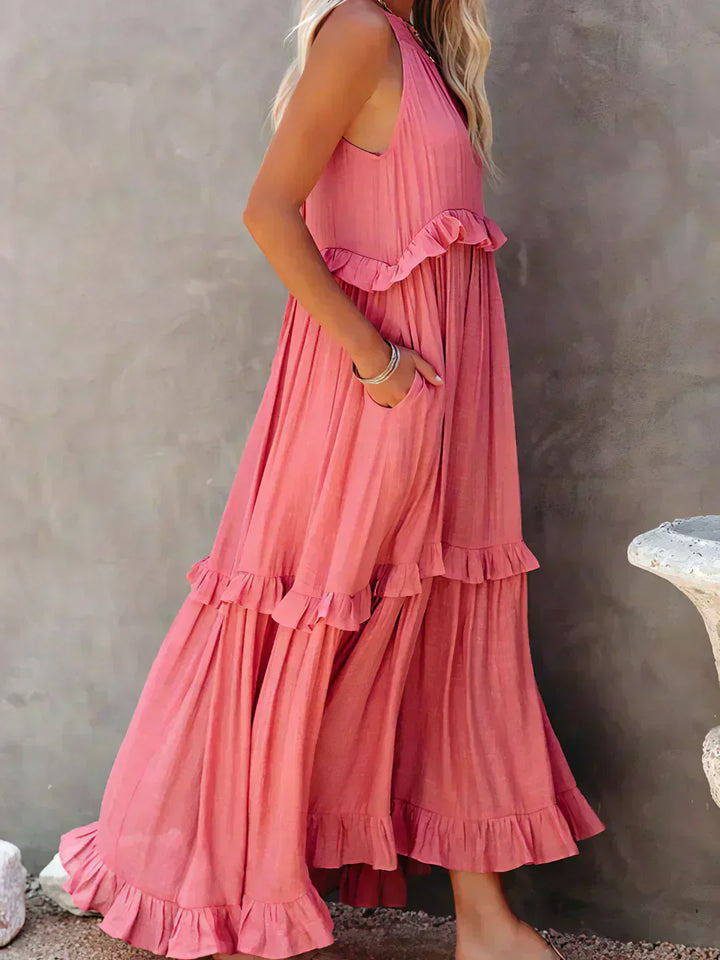 Sofia™ | Ruffled Halter Maxi Dress (Almost Sold Out)