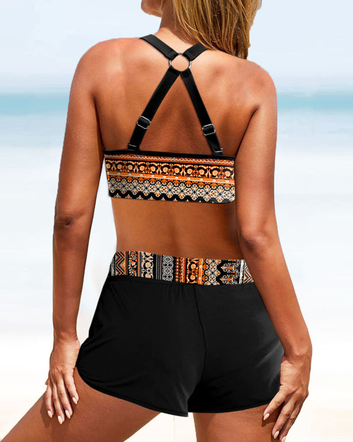 Ann™ | Geometric Print High-Waisted Bikinis