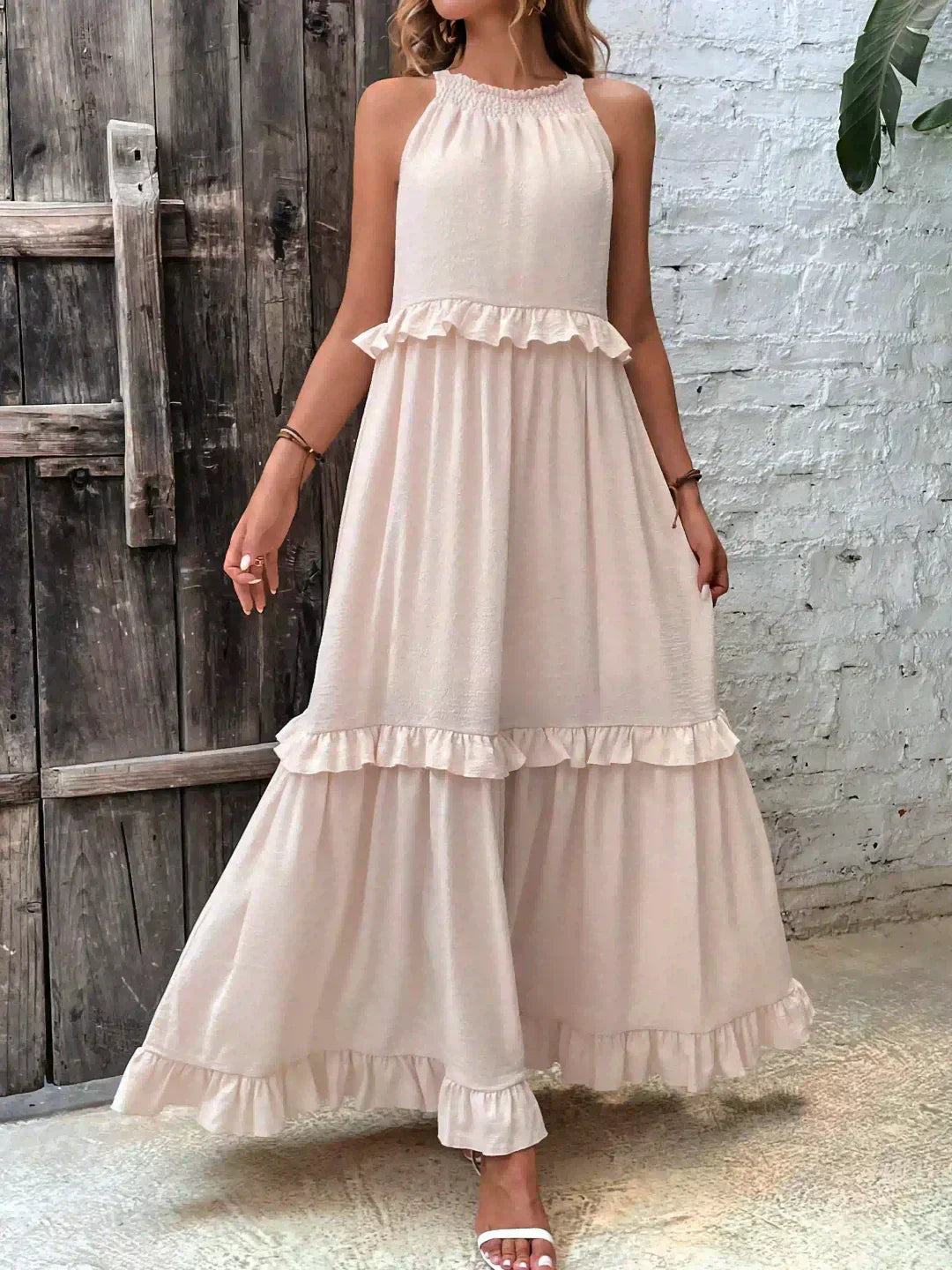 Sofia™ | Ruffled Halter Maxi Dress (Almost Sold Out)