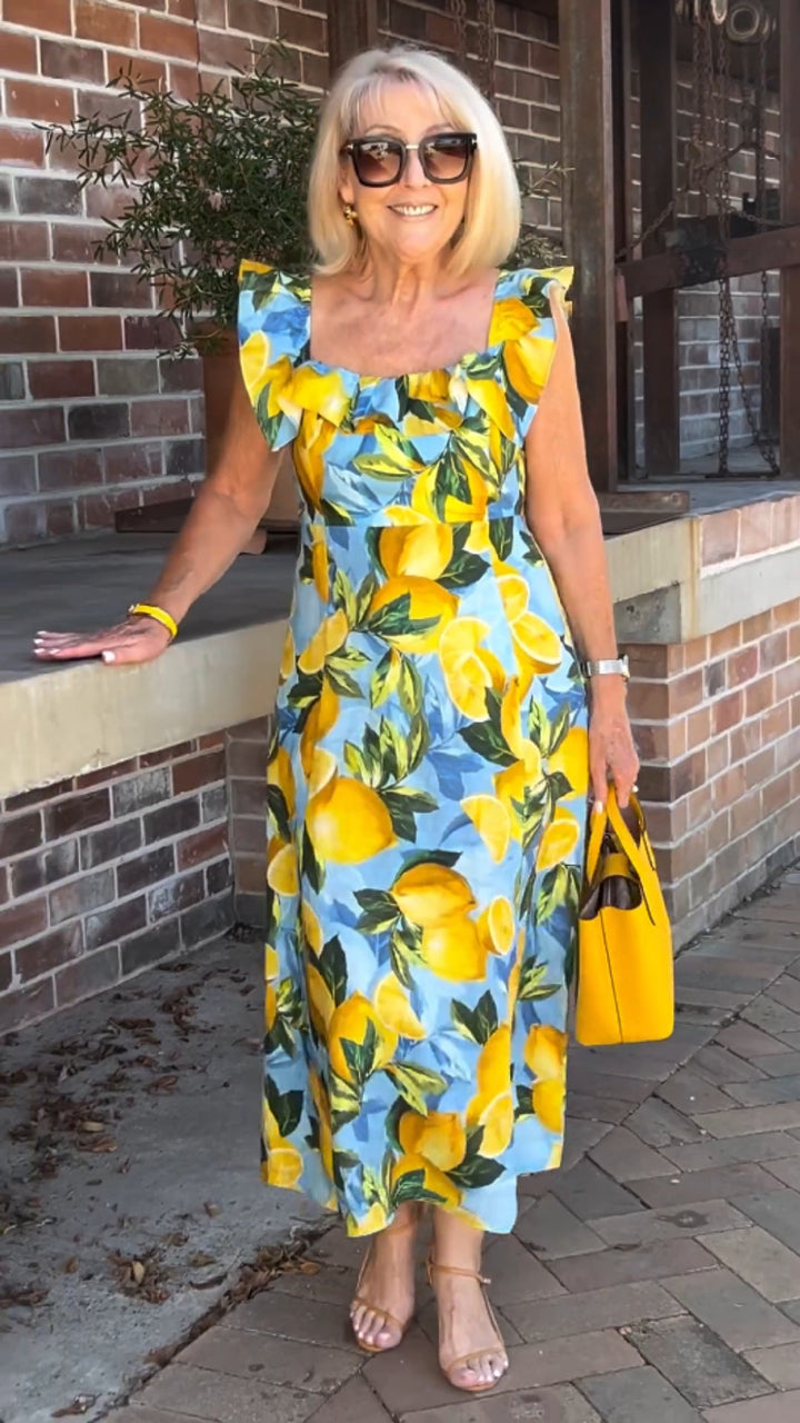 Olivelle™ | Summer Dress with Lemon Print