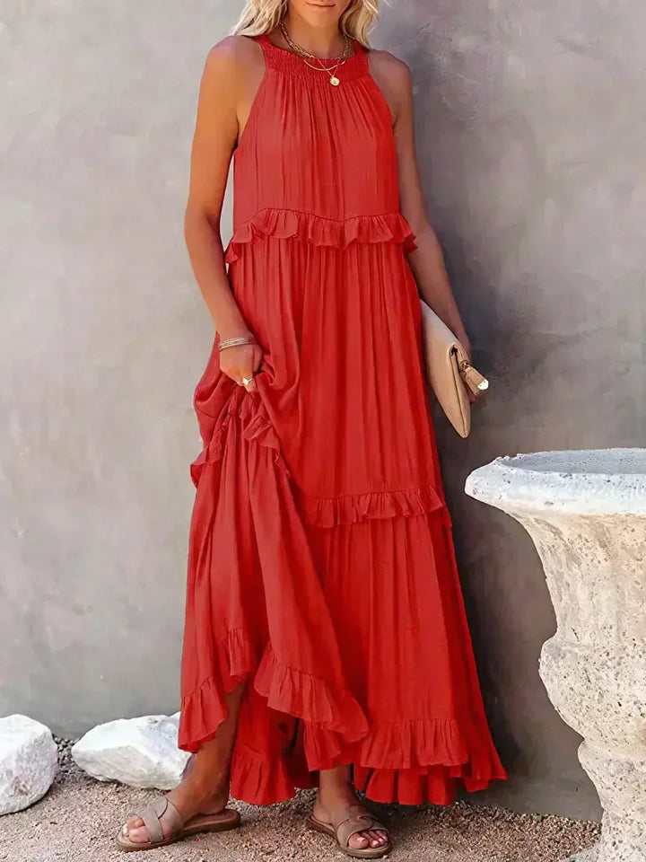 Sofia™ | Ruffled Halter Maxi Dress (Almost Sold Out)