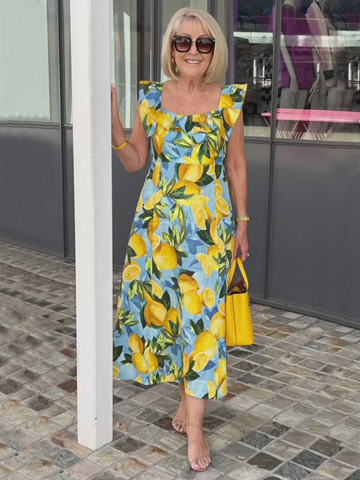 Olivelle™ | Summer Dress with Lemon Print