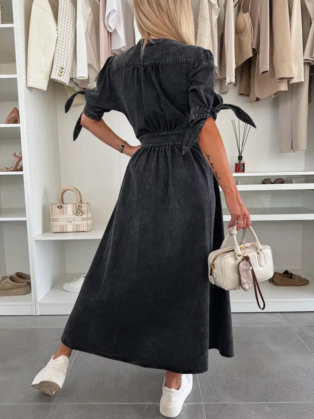 Radiant Denim Maxi Dress