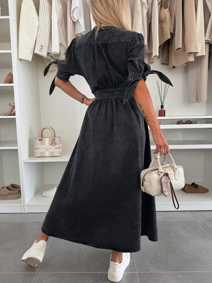 Radiant Denim Maxi Dress