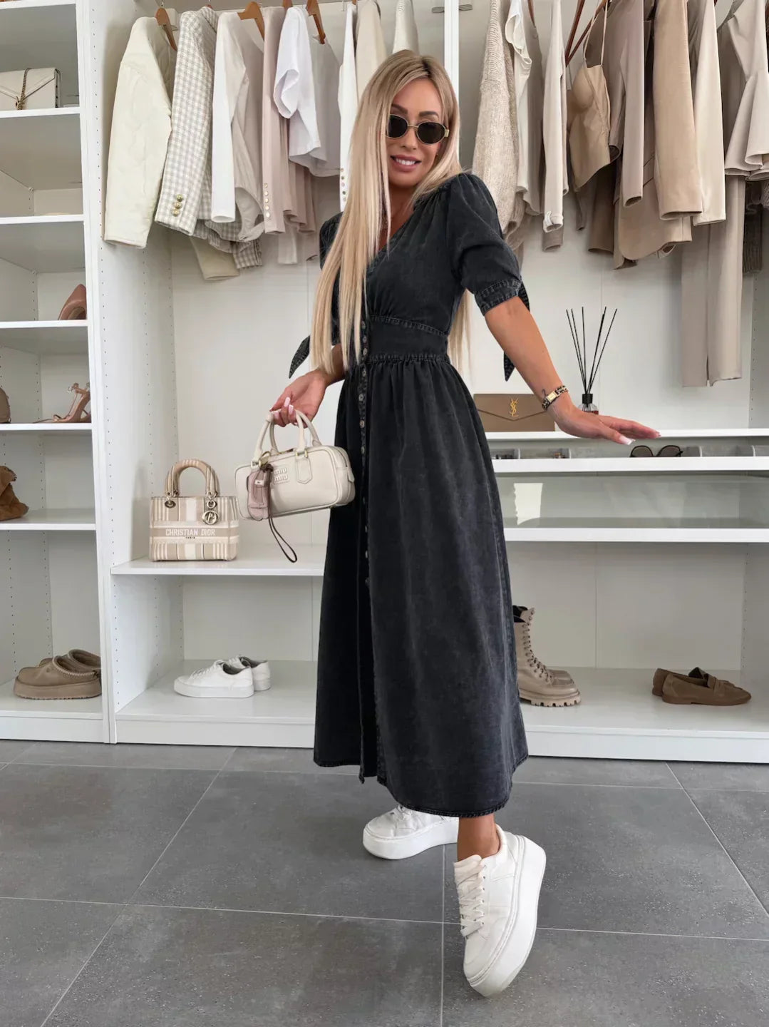 Radiant Denim Maxi Dress