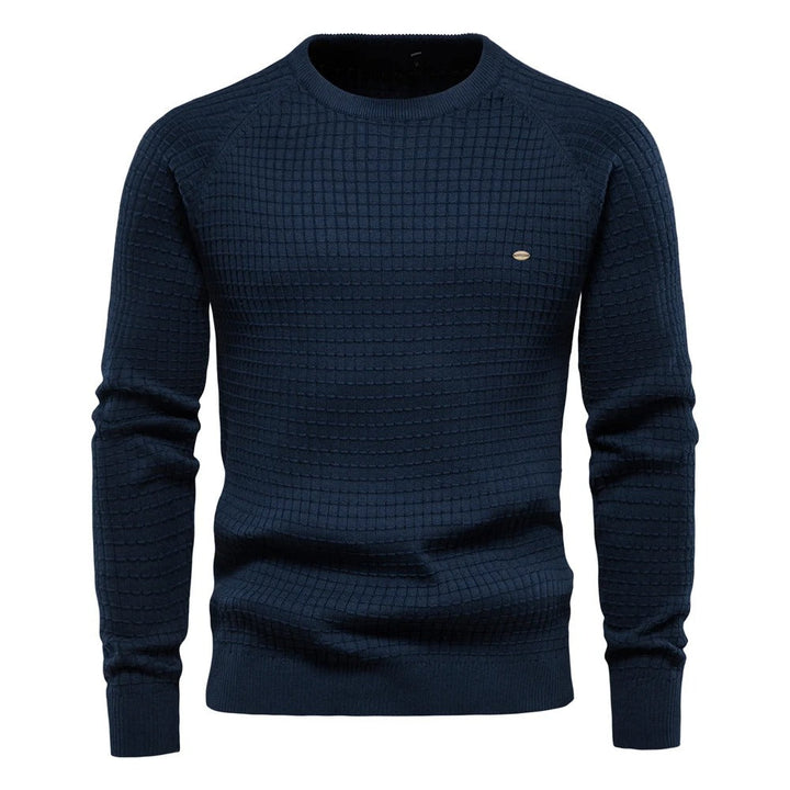 Waffle Knit Crewneck Sweater