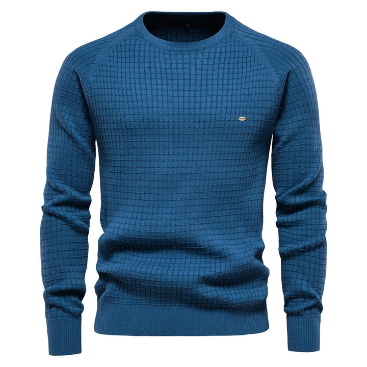 Waffle Knit Crewneck Sweater
