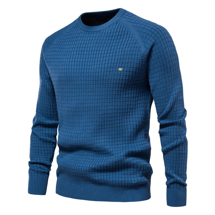 Waffle Knit Crewneck Sweater