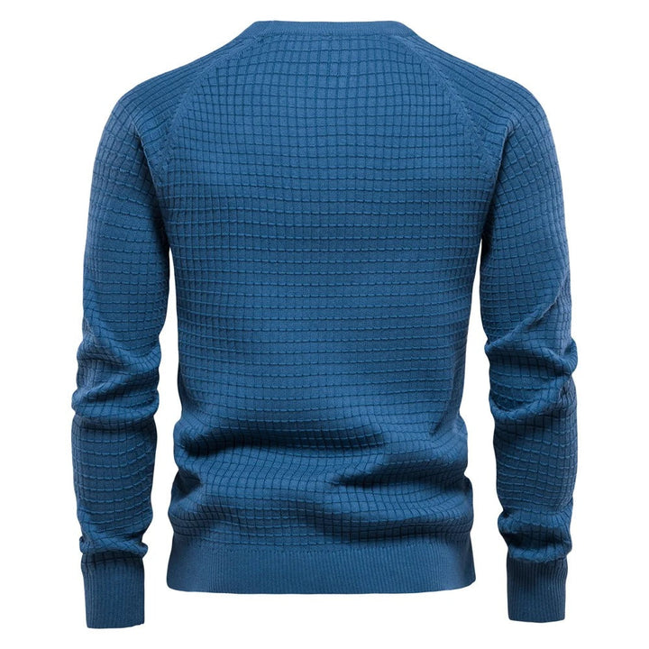 Waffle Knit Crewneck Sweater