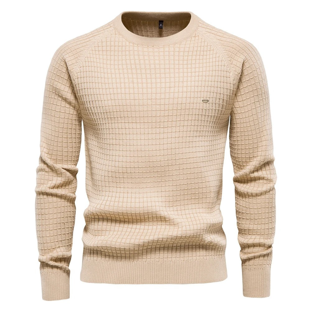 Waffle Knit Crewneck Sweater