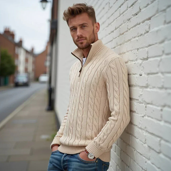 Zip Up Cable Sweater
