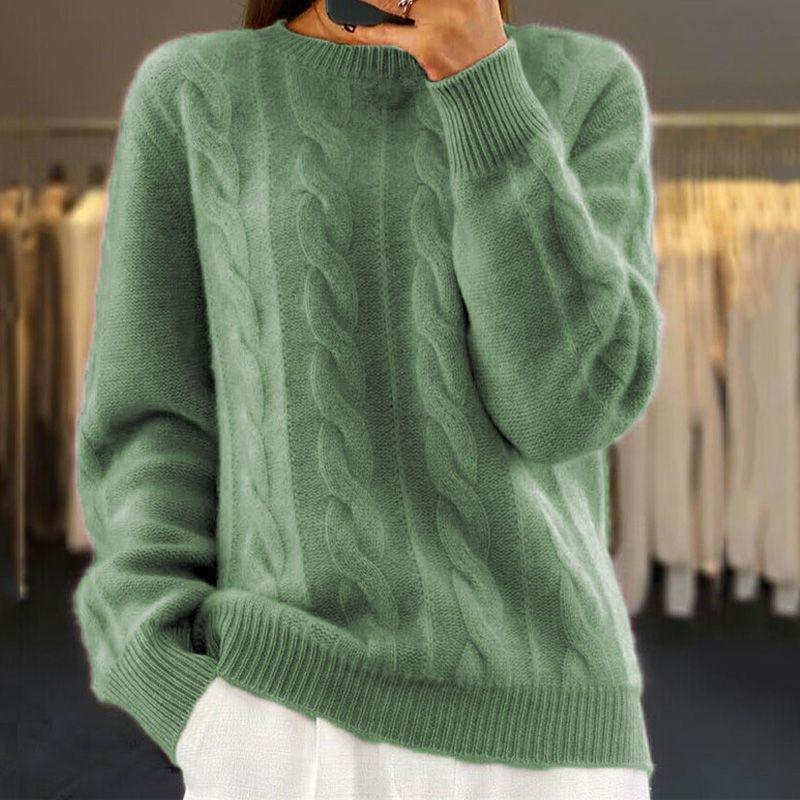 Warm Cableknit Style Knitted Sweater