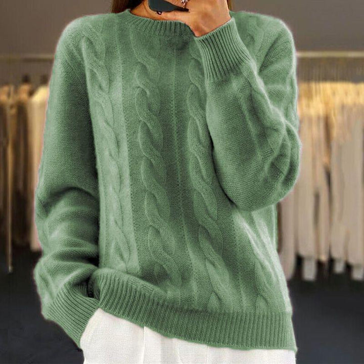 Warm Cableknit Style Knitted Sweater